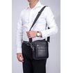 Τσαντάκι Ώμου Δερμάτινο Μαύρο Bull Captain DJB 09