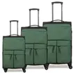 Βαλίτσες Υφασμάτινες σετ τριάδα Newcom N1615 green