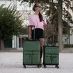 Βαλίτσες Υφασμάτινες σετ Newcom μικρή μεσαία N1615 green