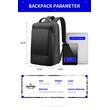 Σακίδιο πλάτης Αντικλεπτικό 24L Laptop 15,6” Bopai 61-53111 μαύρο
