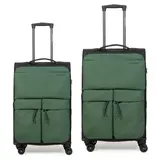 Βαλίτσες Υφασμάτινες σετ Newcom μεσαία μεγάλη N1615 green