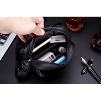 Τσαντάκι Ώμου Δερμάτινο Μαύρο Bull Captain DJB 015(L)