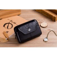 Τσαντάκι Μέσης - Ζώνης Δερμάτινο Μαύρο Bull Captain YB04