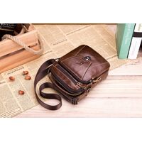 Τσαντάκι Ώμου Δερμάτινο Καφέ Bull Captain DJB 041