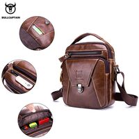 Τσαντάκι Ώμου Δερμάτινο Καφέ Bull Captain DJB 041