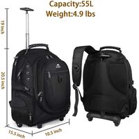 Σακίδιο πλάτης Τροχήλατο  55L Laptop 15,6” Matein 1271 μαύρο