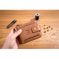 Δερμάτινο πορτοφόλι Bull Captain QB-231 καφέ ανοιχτό