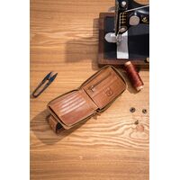 Δερμάτινο πορτοφόλι Bull Captain QB-231 καφέ ανοιχτό