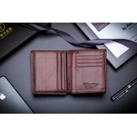Δερμάτινο πορτοφόλι Bull Captain QB-027 καφέ