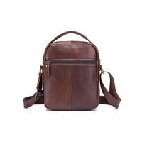 Δερμάτινο τσαντάκι ώμου Bull Captain  DJB 777 σκούρο καφε