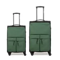 Βαλίτσες Υφασμάτινες σετ Newcom μικρή μεσαία N1615 green