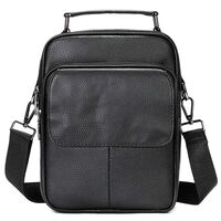 Τσαντάκι Ώμου Ανδρικό από Γνήσιο Δέρμα Cardinal 6102 black