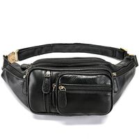 Τσαντάκι Μέσης Δερμάτινο Black Cardinal 8336