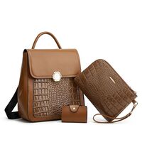 Γυναικείο σετ Σακίδιο πλάτης/τσάντα χειρός/mini πορτοφόλι Cardinal ZM 955 Coffee