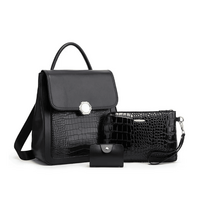 Γυναικείο σετ Σακίδιο πλάτης/τσάντα χειρός/mini πορτοφόλι Cardinal ZM 955 Black