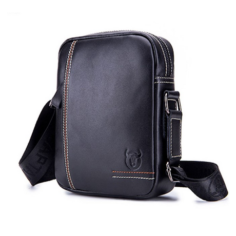 Τσαντάκι Ώμου Δερμάτινο Μαύρο Bull Captain DJB 228