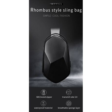 Τσαντάκι ώμου χιαστί crossbody Bange 7213 μαύρο