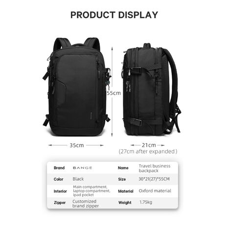 Σακίδιο πλάτης Bange  45 L 17.3" 22039 μαύρο