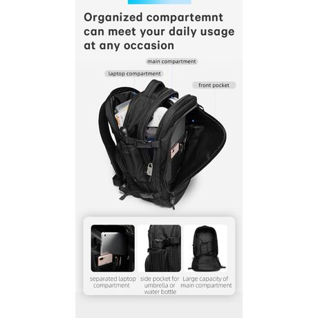Σακίδιο πλάτης Bange  45 L 17.3" 22039 μαύρο