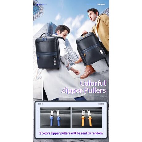 Δερμάτινο Σακίδιο πλάτης Αντικλεπτικό 24L Laptop 15,6” Bopai 61-122101 μαύρο