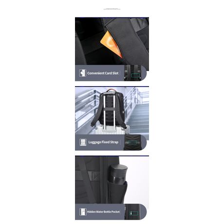 Σακίδιο πλάτης Αντικλεπτικό 24L Laptop 15,6” Bopai 61-19011 μαύρο