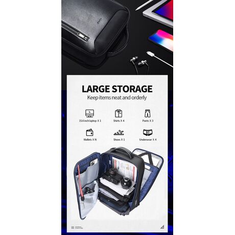 Σακίδιο πλάτης Αντικλεπτικό 24L Laptop 15,6” Bopai 61-19011 μαύρο