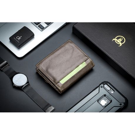 Δερμάτινο πορτοφόλι Bull Captain QB037 καφέ