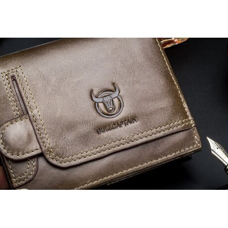 Δερμάτινο πορτοφόλι Bull Captain QB037 καφέ