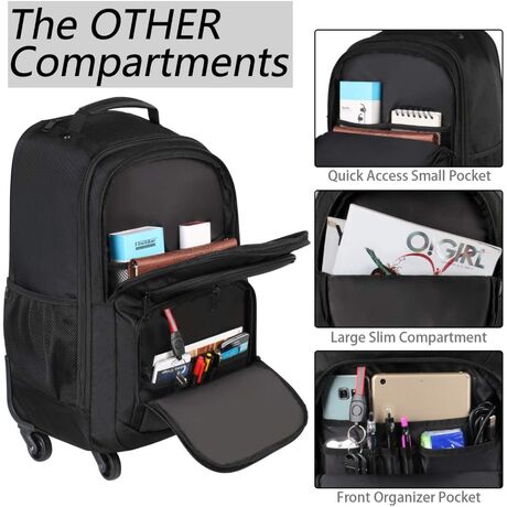 Σακίδιο πλάτης Τροχήλατο  45L Laptop 17” Matein 1212 μαύρο