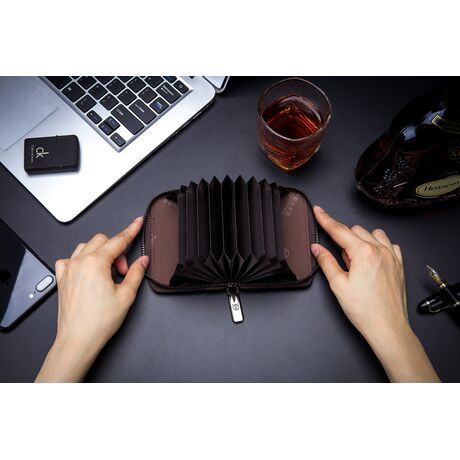 Δερμάτινο πορτοφόλι καρτοθήκη Bull Captain KB05 καφέ