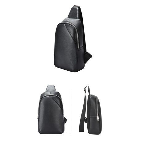 Δερμάτινο τσαντάκι crossbody Bopai 11-122901 μαύρο
