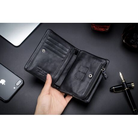 Δερμάτινο πορτοφόλι Bull Captain QB-03 μαύρο