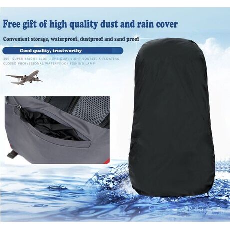 Σακίδιο πεζοπορίας, αδιάβροχο Daypack 60L Camping 1488 μαύρο