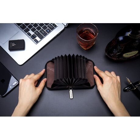 Δερμάτινο πορτοφόλι καρτοθήκη Bull Captain KB476 σκούρο καφέ