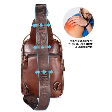 Δερμάτινο τσαντάκι body Bull Captain XB555 σκούρο καφέ