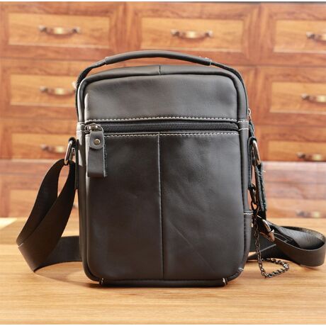 Δερμάτινο τσαντάκι ώμου Bull Captain  DJB 039 μαύρο