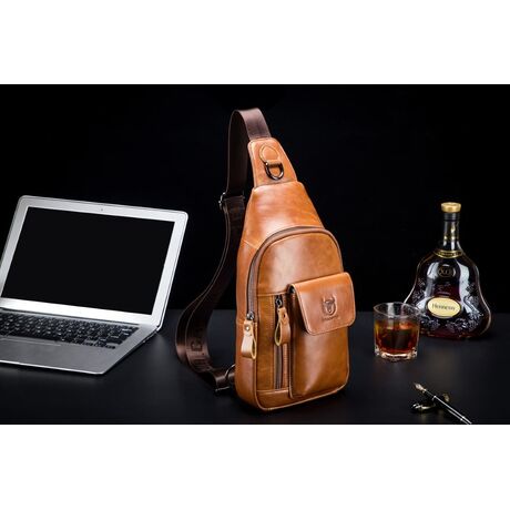 Δερμάτινο τσαντάκι body Bull Captain XB 121 καφέ ανοιχτό