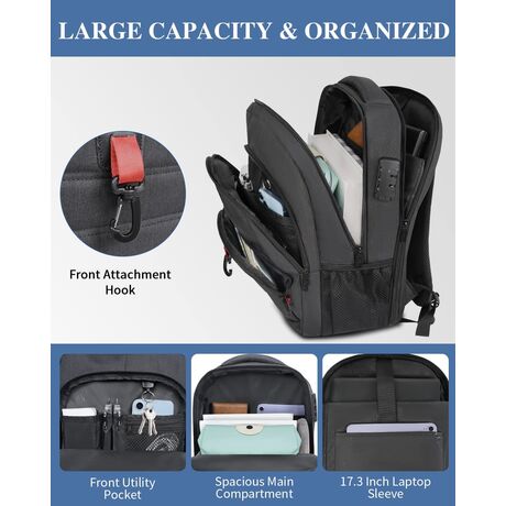 Σακίδιο πλάτης 30L Laptop 17,3” Matein 1425 μαύρο