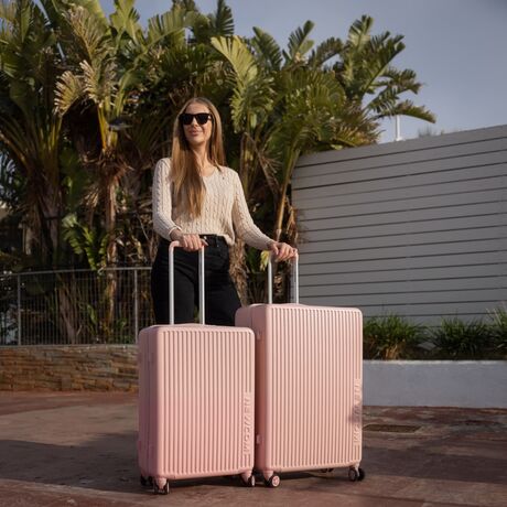 Βαλίτσες σκληρές Newcom (ABS+PC) μεσαία μεγάλη N1490 ροζ