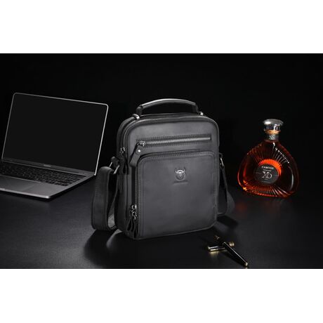 Δερμάτινο τσαντάκι ώμου Bull Captain  DJB 0500-L μαύρο