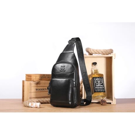 Δερμάτινο τσαντάκι body Bull Captain XB097 μαύρο