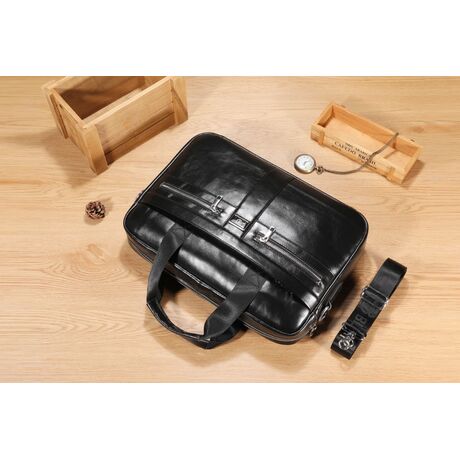 Δερμάτινος χαρτοφύλακας Bull Captain GWB-054 μαύρο