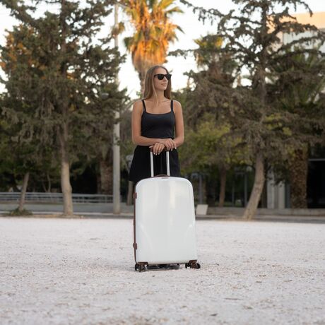 Βαλίτσα μεγάλη με ρόδες Newcom PC N1488/70 white