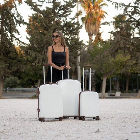 Σετ 3 βαλίτσες Newcom PC σετ 3 τεμαχίων N1488 white