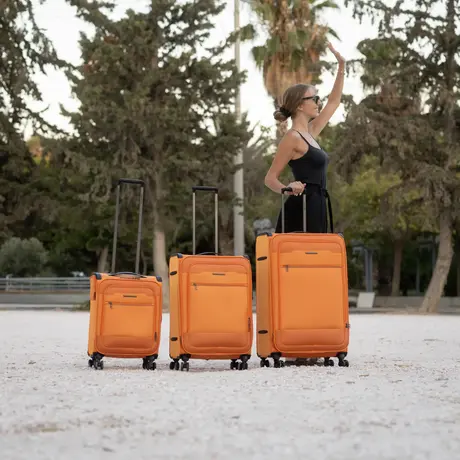 Βαλίτσες Υφασμάτινες σετ τριάδα Newcom N1510 orange