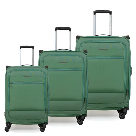 Βαλίτσες Υφασμάτινες σετ τριάδα Newcom N1510 green