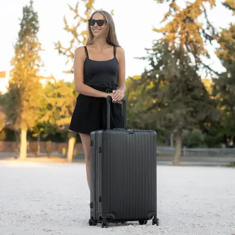 Σετ Βαλίτσες Αλουμινίου Καμπίνας &amp; Μεγάλη Newcom N1526 μαύρο