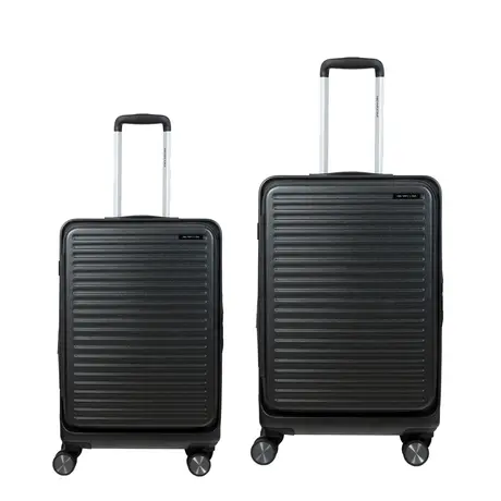 Βαλίτσες σετ Newcom (ABS+PC) μικρή μεσαία N1605 dark grey