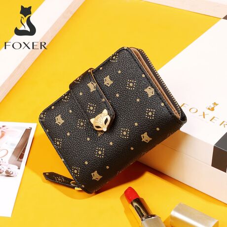 Γυναικείο δερμάτινο PVC πορτοφόλι Foxer 200001F καφέ