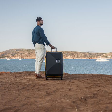 Βαλίτσα Ταξιδιού Επεκτάσιμη Anniversary Cardinal (PP) μεγάλη 2015/70 μαύρο/κίτρινο